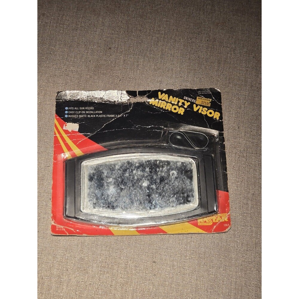 Vintage Kastar Universal Vanity Visor Mirror NOS Sealed Card No. 136A Retro